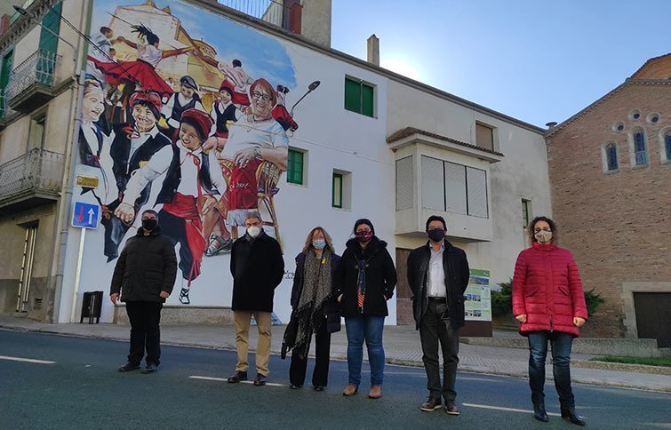 Isidre Gavín, Maria Dolors Tella, Dolors Pascual i membres de la corporació de Vilanova de Bellpuig