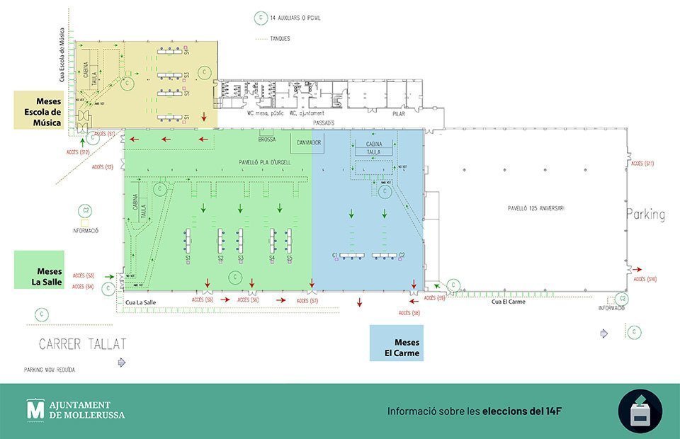 Distribució de les taules als Pavellons Firals
