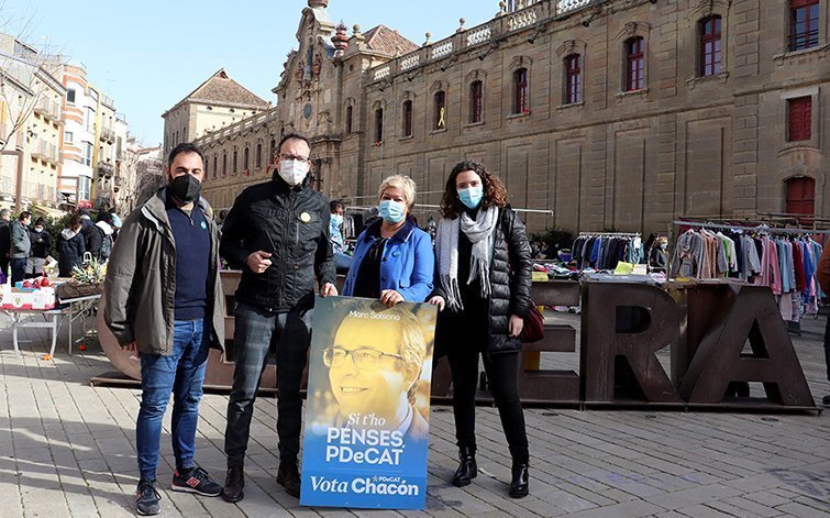 Marc Solsona en la visita al mercat de Cervera