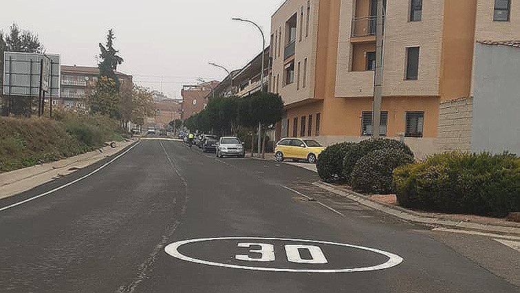 La nova senyalització de velocitat 30 a Linyola