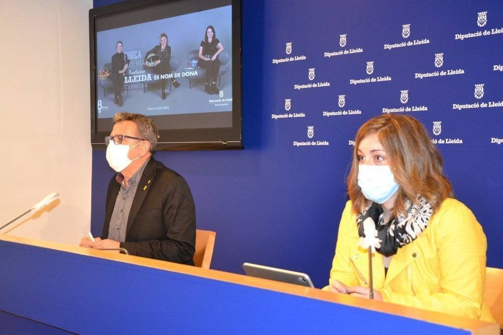 El president, Joan Talarn, i la diputada d’Igualtat, Helena Martínez