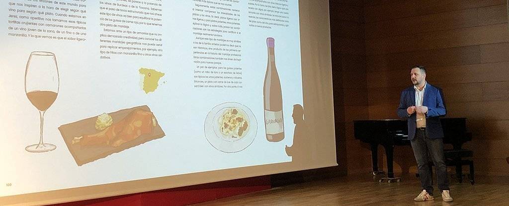 Xavier Ayala en la presentació del llibre Cuaderno práctico de maridaje @territoriscat