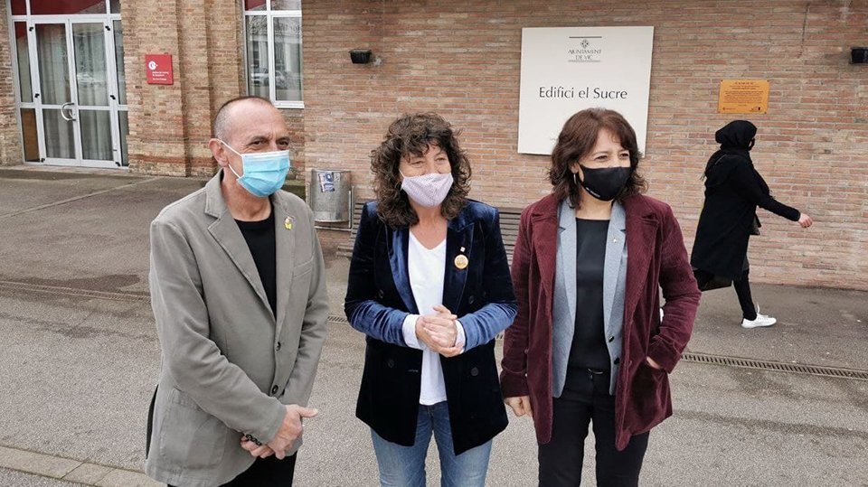 Anna Erra, Teresa Jordà i Miquel Pueyo en la presentació del BIT 2022