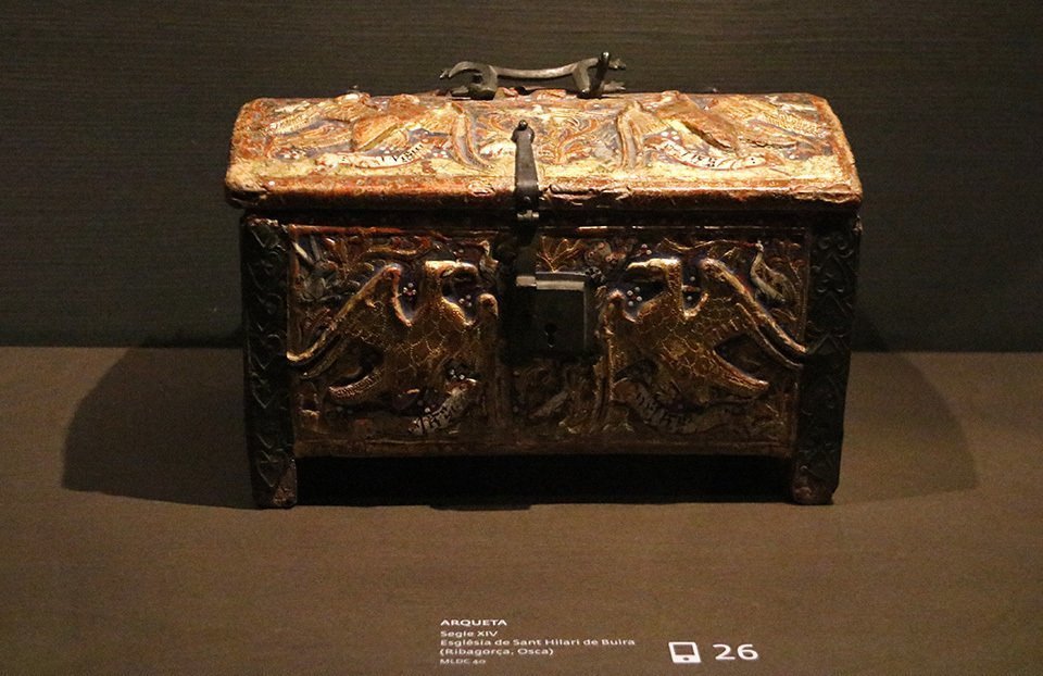 Pla curt on es pot veure una Arqueta de Sant Hilari de Buira, una de les obres de la Franja en litigi amb l'Aragó, al Museu de Lleida, el 15 de febrer de 2021. (Horitzontal) - Oriol Bosch