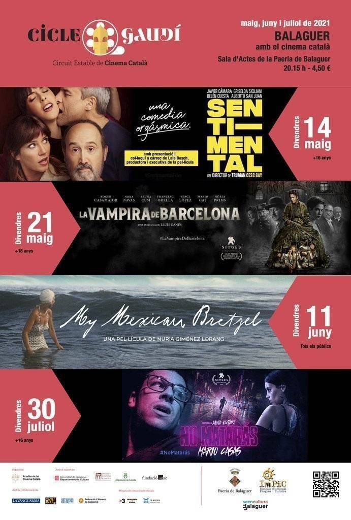 cartell Cicle Gaudí de Cinema - BALAGUER maig juliol 2021