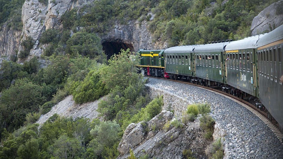 Imatge del tren històric Lleida La Pobla de Segur @FGC