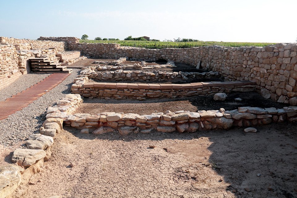 Pla obert de l'interior del jaciment dels Vilars d'Arbeca, el 29 de juliol del 2021. (Horitzontal)