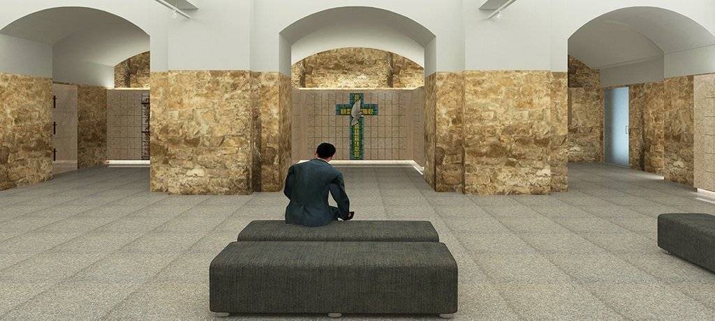 Imatge virtual dels columbaris al soterrani de l'església de Sant Pere de Lleida @LauraCortés