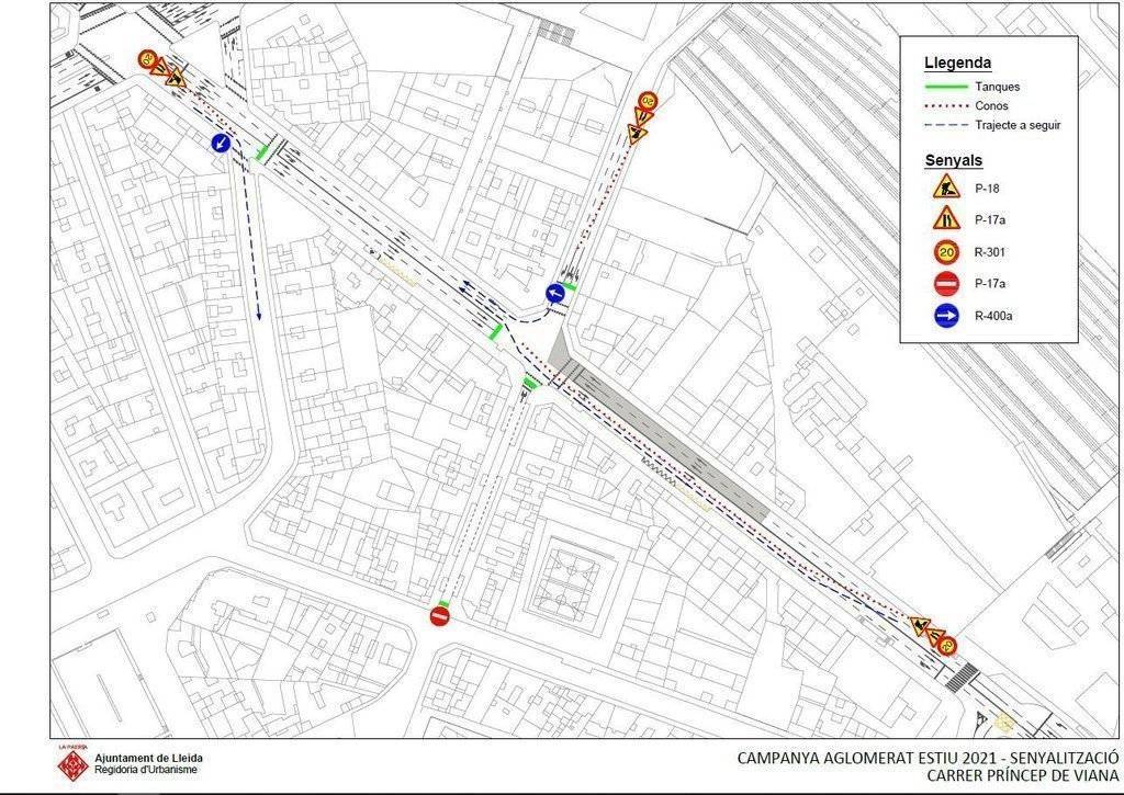 Actuació de millora del paviment a Príncep de Viana
