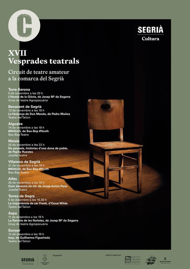 Cartell de la programació de Les Vesprades Teatrals