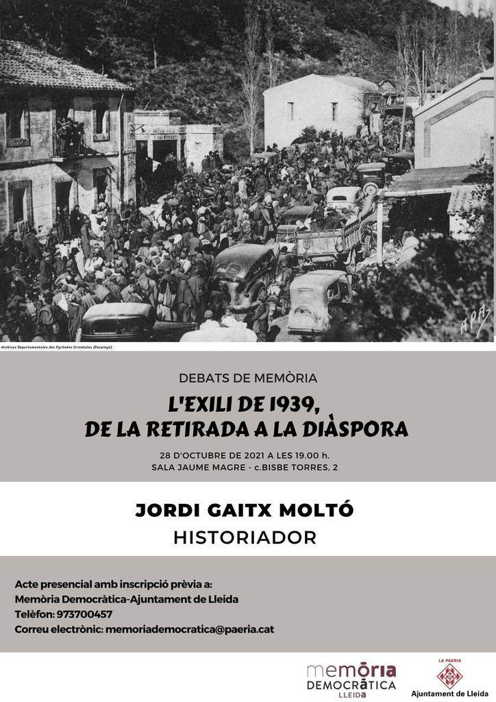 cartell nova edició debats de memòria amb jordi gaitx moltó