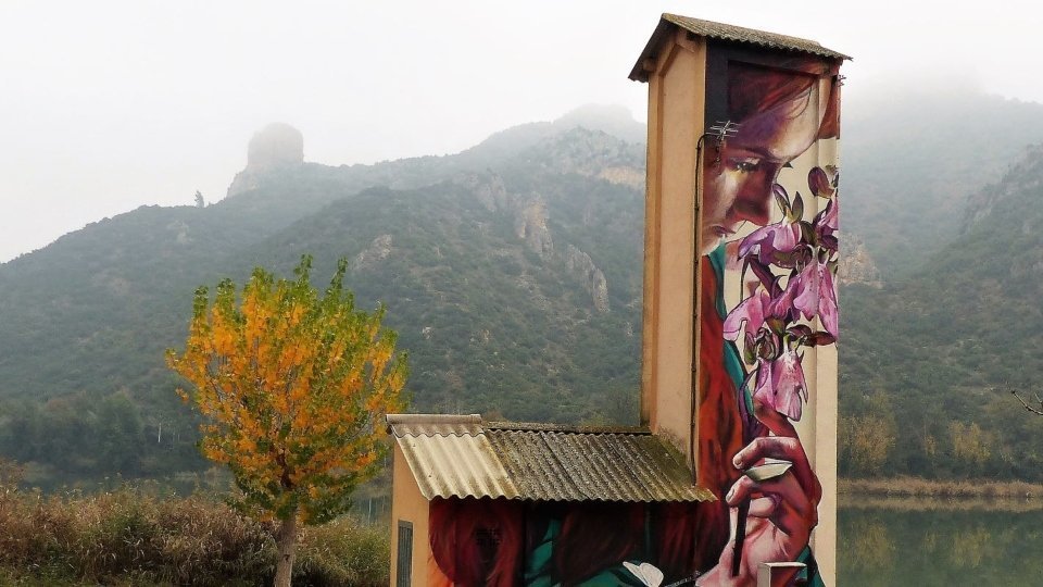 'Orquidea', mural de la Lily Brick a Sant Llorenç de Montgai.