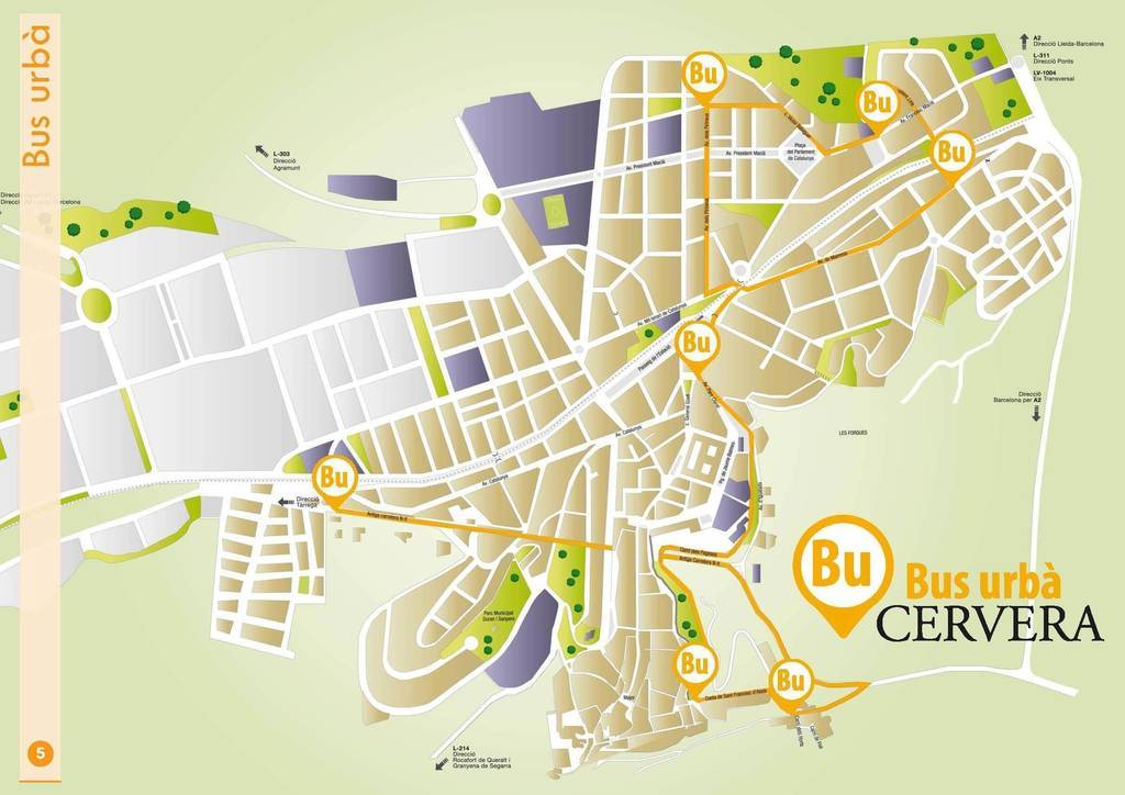 Plànol bus urbà de Cervera