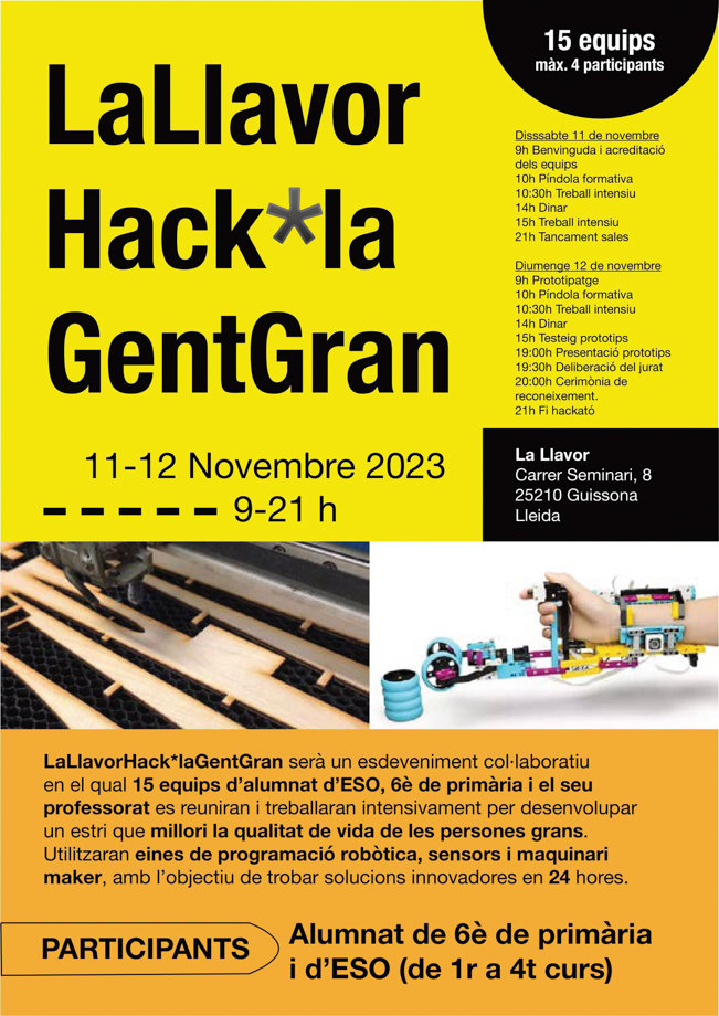 Cartell de l'activitat Hack*LaGentGran - Imatge: Cedida per l'Ajuntament de Guissona