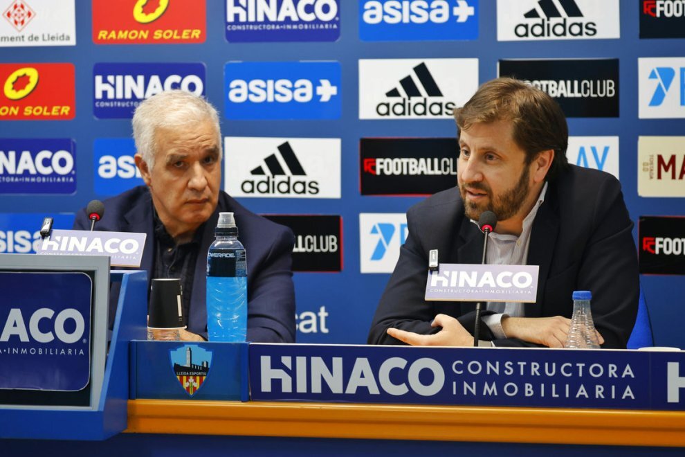 Luis Pereira i Marc Torres, del Lleida CF. Foto. Lleida CF